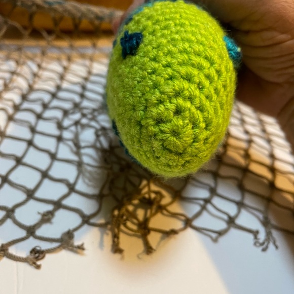 Crochet  Green & Blue Large Fish Deco Ornament SK - Picture 3 of 5